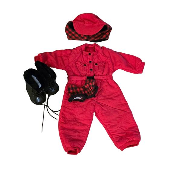 American Girl Doll DOGSLEDDING RED SNOWSUIT, HAT, GLOVES, BOOTS Pleasant Company - Picture 1 of 3